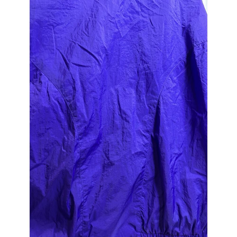 Vintage 90s Purple Windbreaker Jacket Womens L Nylon Retro Track - Picture 12 of 15